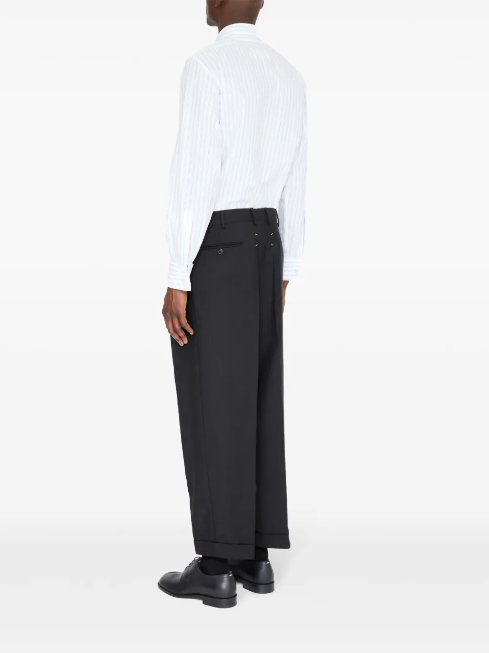 Maison Margiela Pantalon met four-stitch logo Zwart