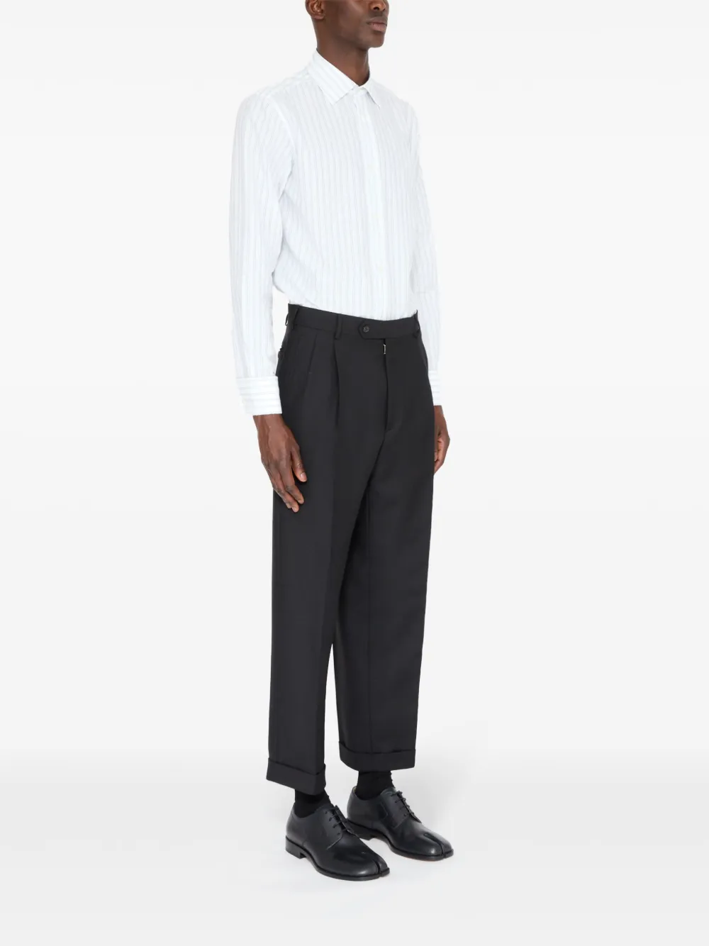 Maison Margiela Pantalon met four-stitch logo Zwart