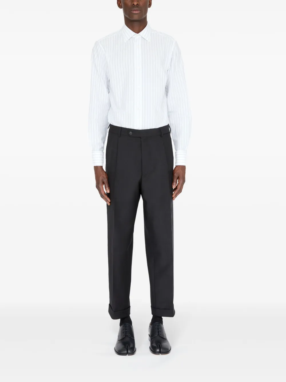 Maison Margiela Pantalon met four-stitch logo - Zwart