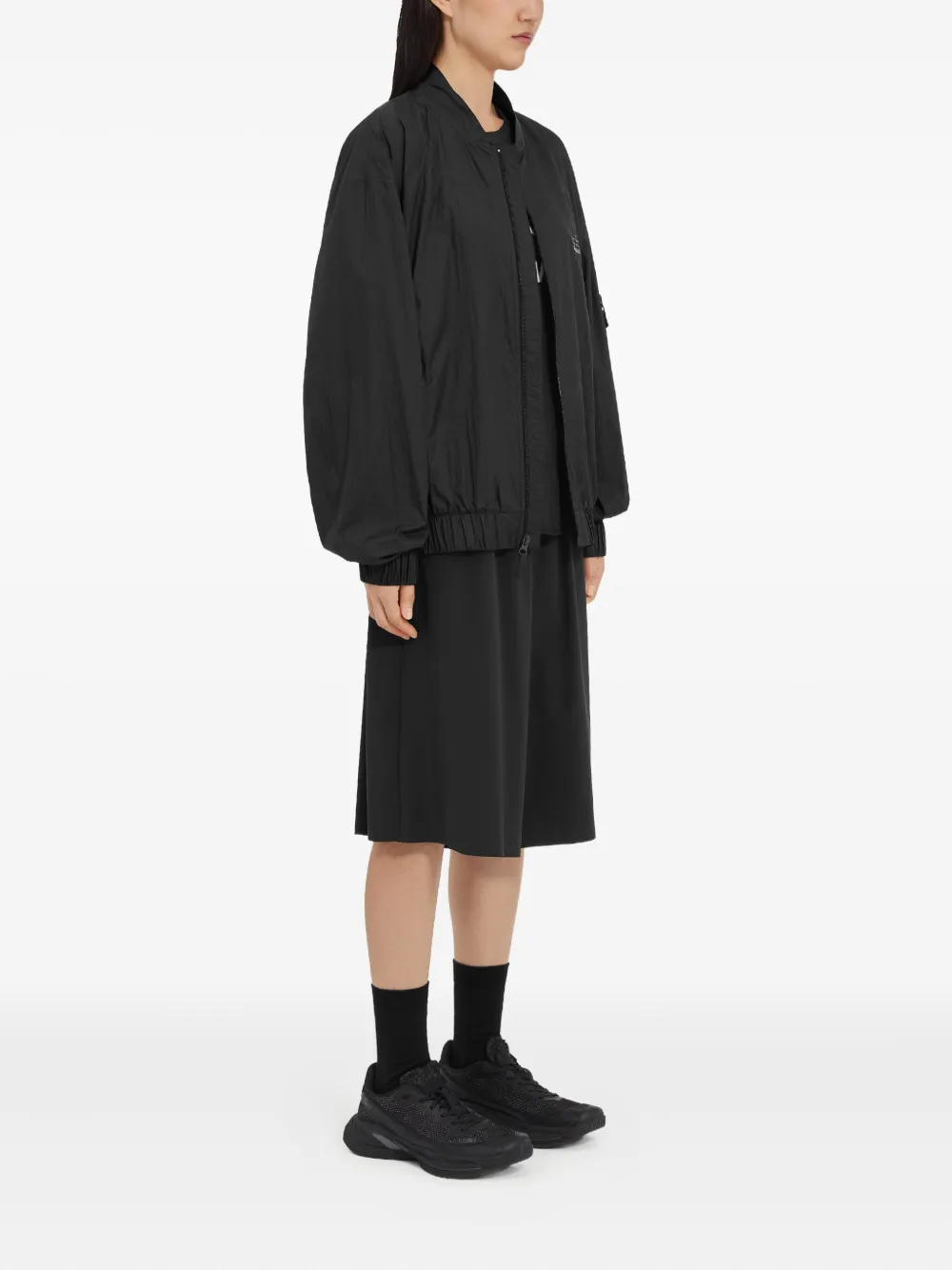 Shop Mm6 Maison Margiela X Salomon Numbers-print Bomber Jacket In Black