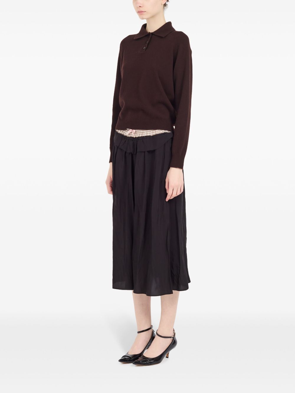 Maison Margiela polo collar ribbed knit top Women