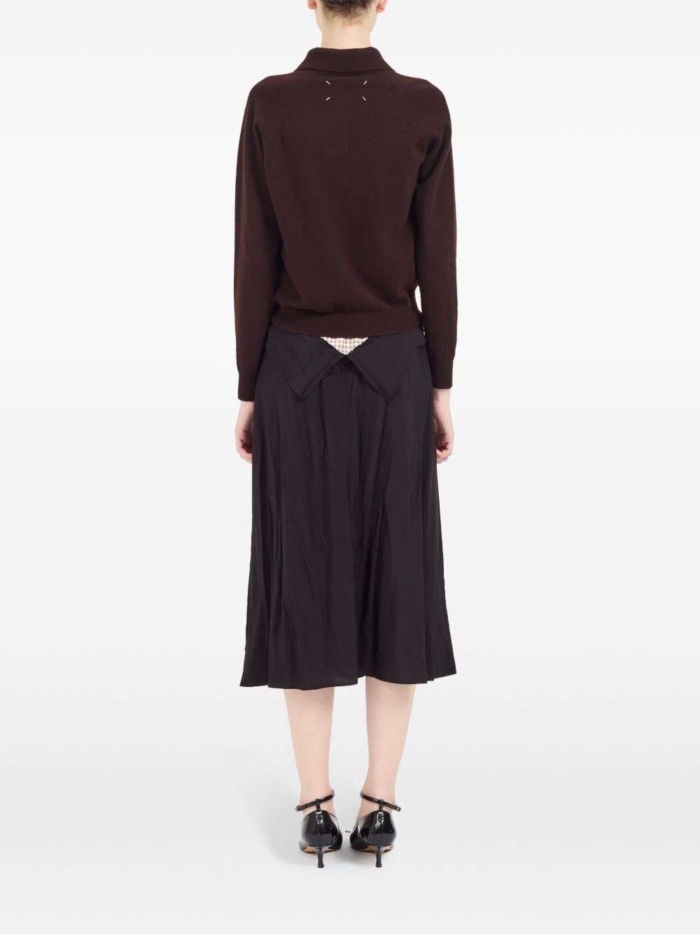 Maison Margiela polo collar ribbed knit top Women