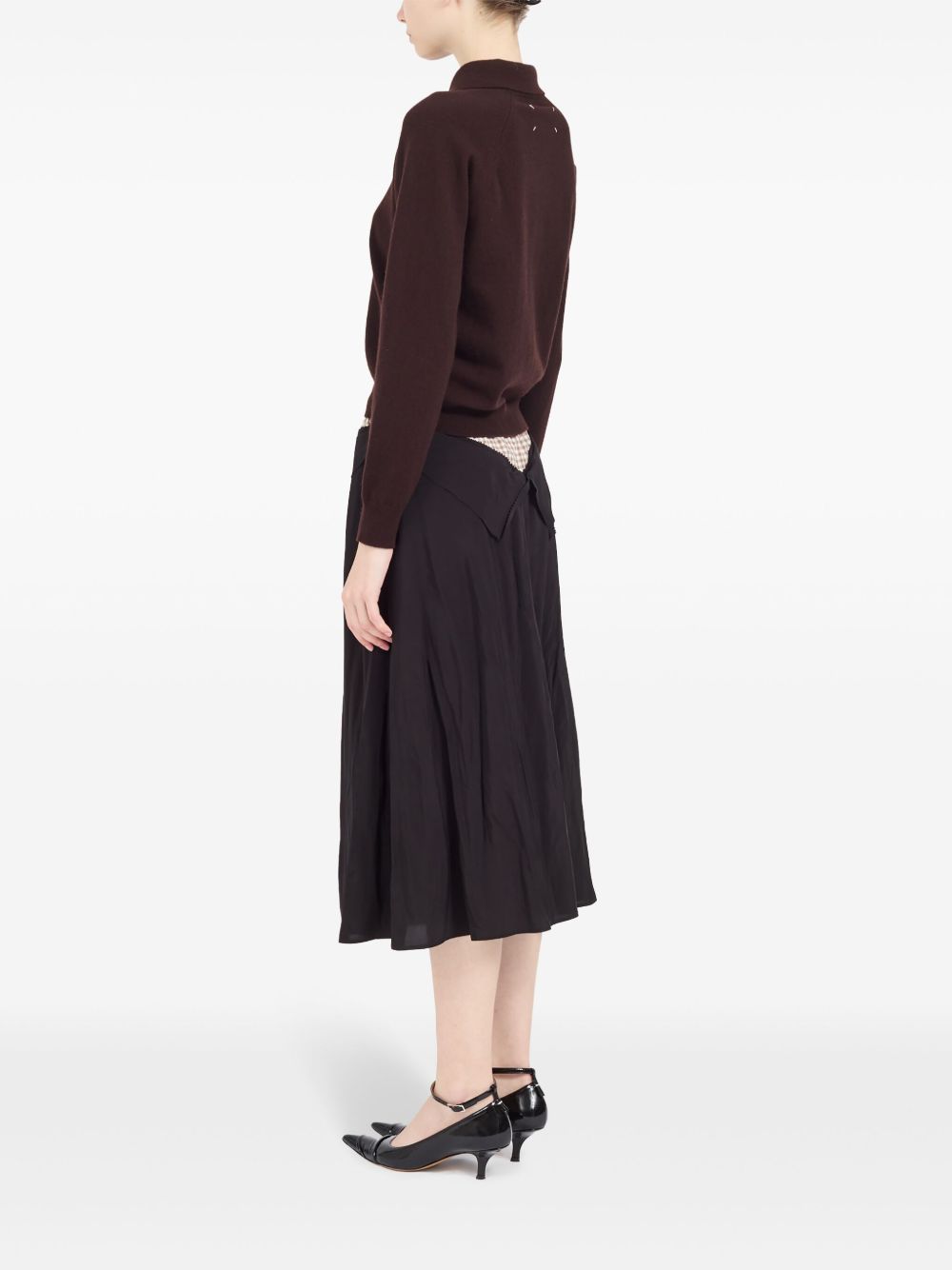 Maison Margiela polo collar ribbed knit top Women