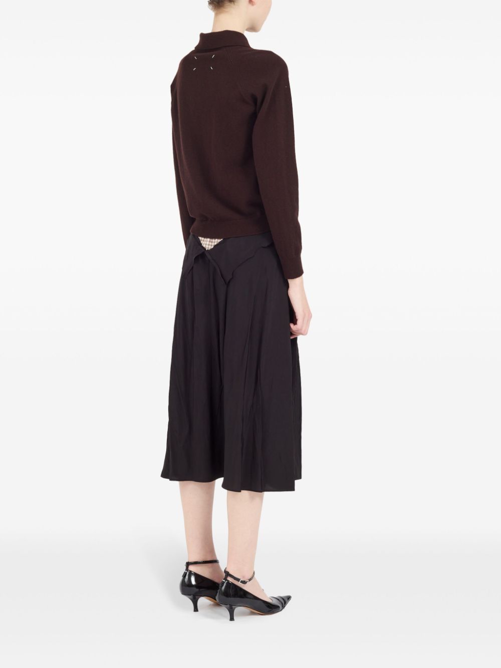 Maison Margiela polo collar ribbed knit top Women