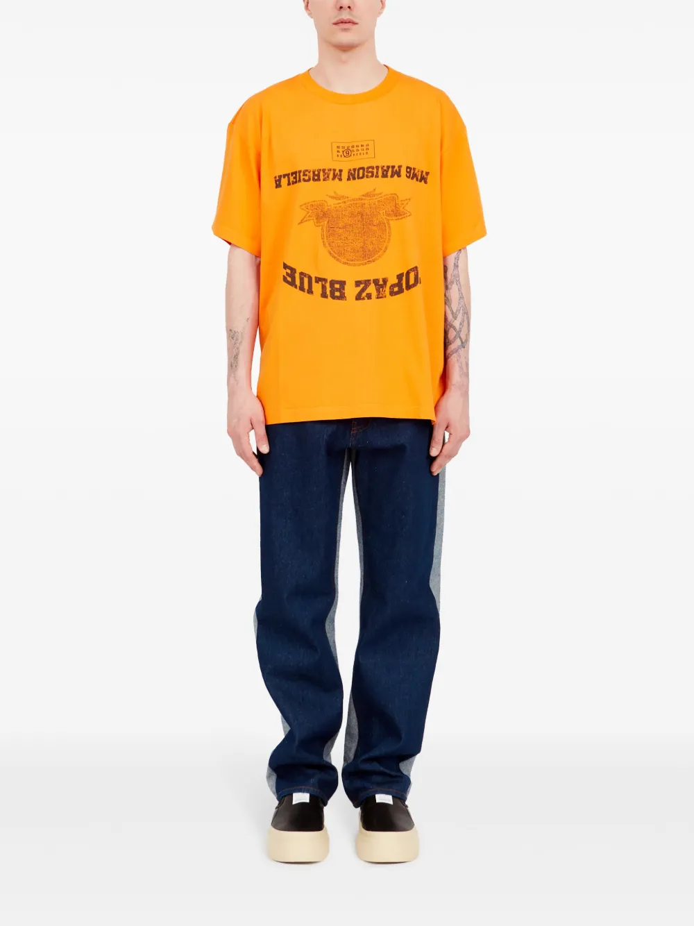 MM6 Maison Margiela T-shirt met logoprint - Oranje