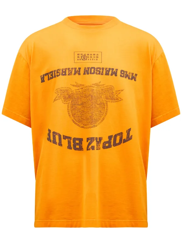 MM6 Maison Margiela ロゴ Tシャツ | オレンジ | FARFETCH JP