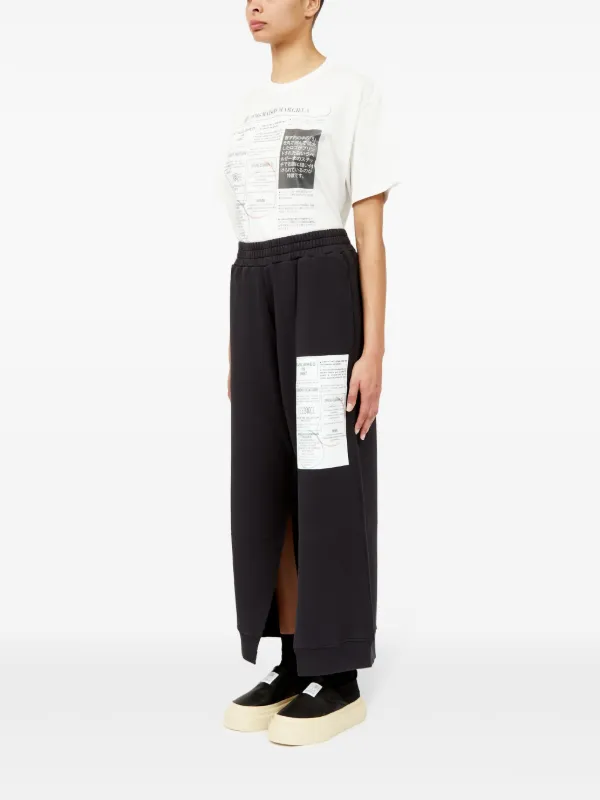 MM6 Maison Margiela numbers-motif Flared Trousers | Black
