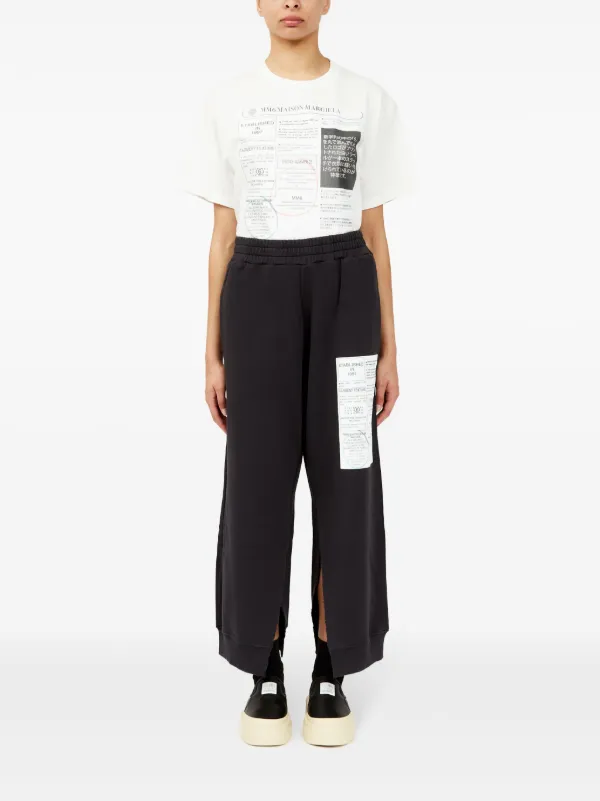 MM6 Maison Margiela ナンバーモチーフ フレアパンツ | ブラック