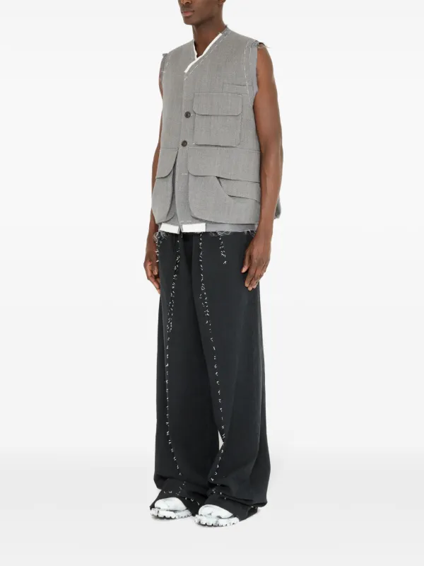 Maison Margiela Cargo Wool Vest | Grey | FARFETCH