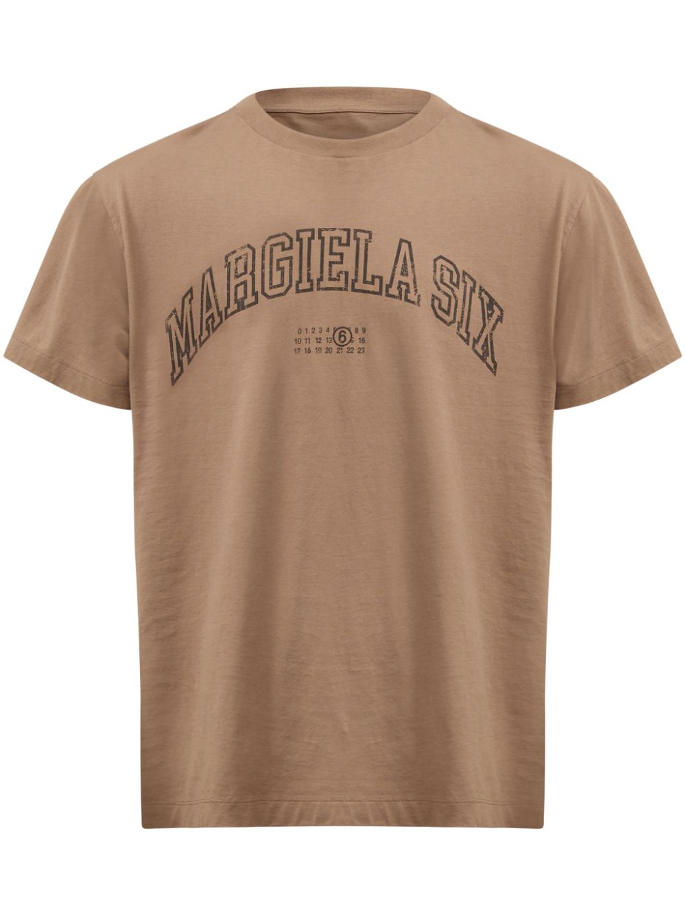 MM6 Maison Margiela logo-print T-shirt - Brown