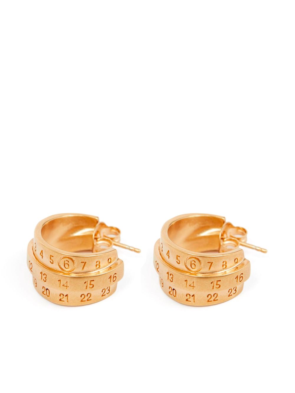 MM6 Maison Margiela triple-logo earrings - Gold