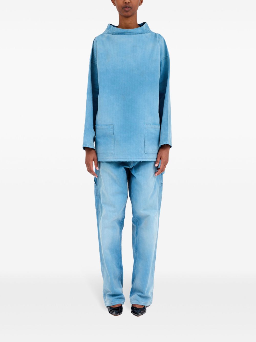 Maison Margiela Ribfluwelen blouse - Blauw