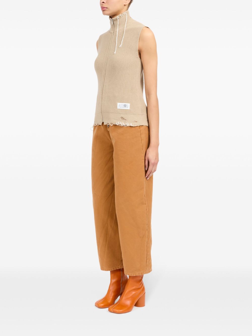 MM6 Maison Margiela zip-up knitted top Women