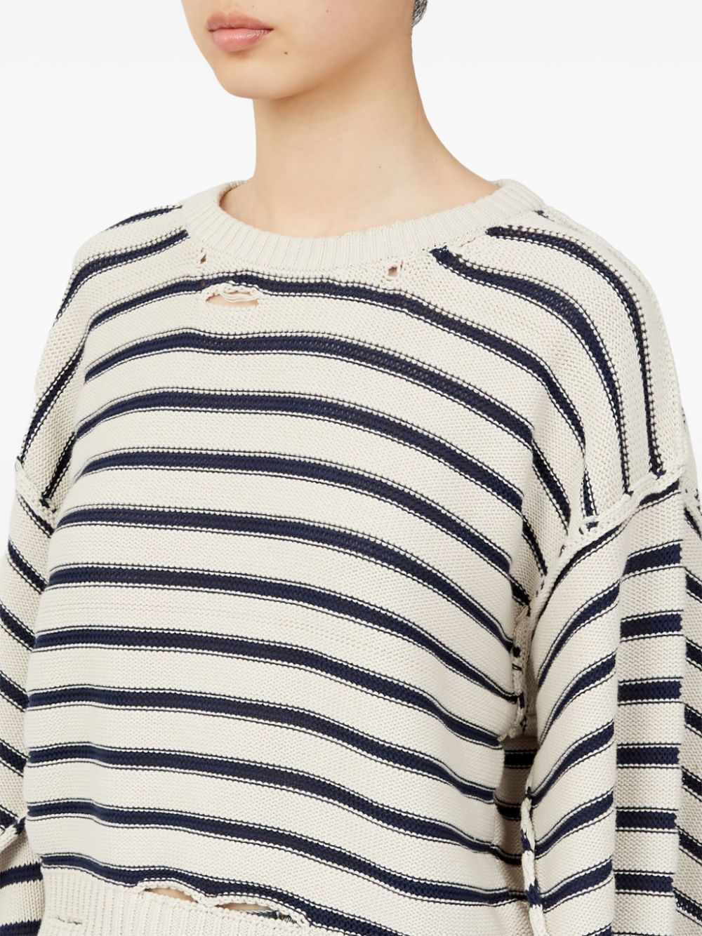 MM6 Maison Margiela crew-neck striped cotton jumper Women