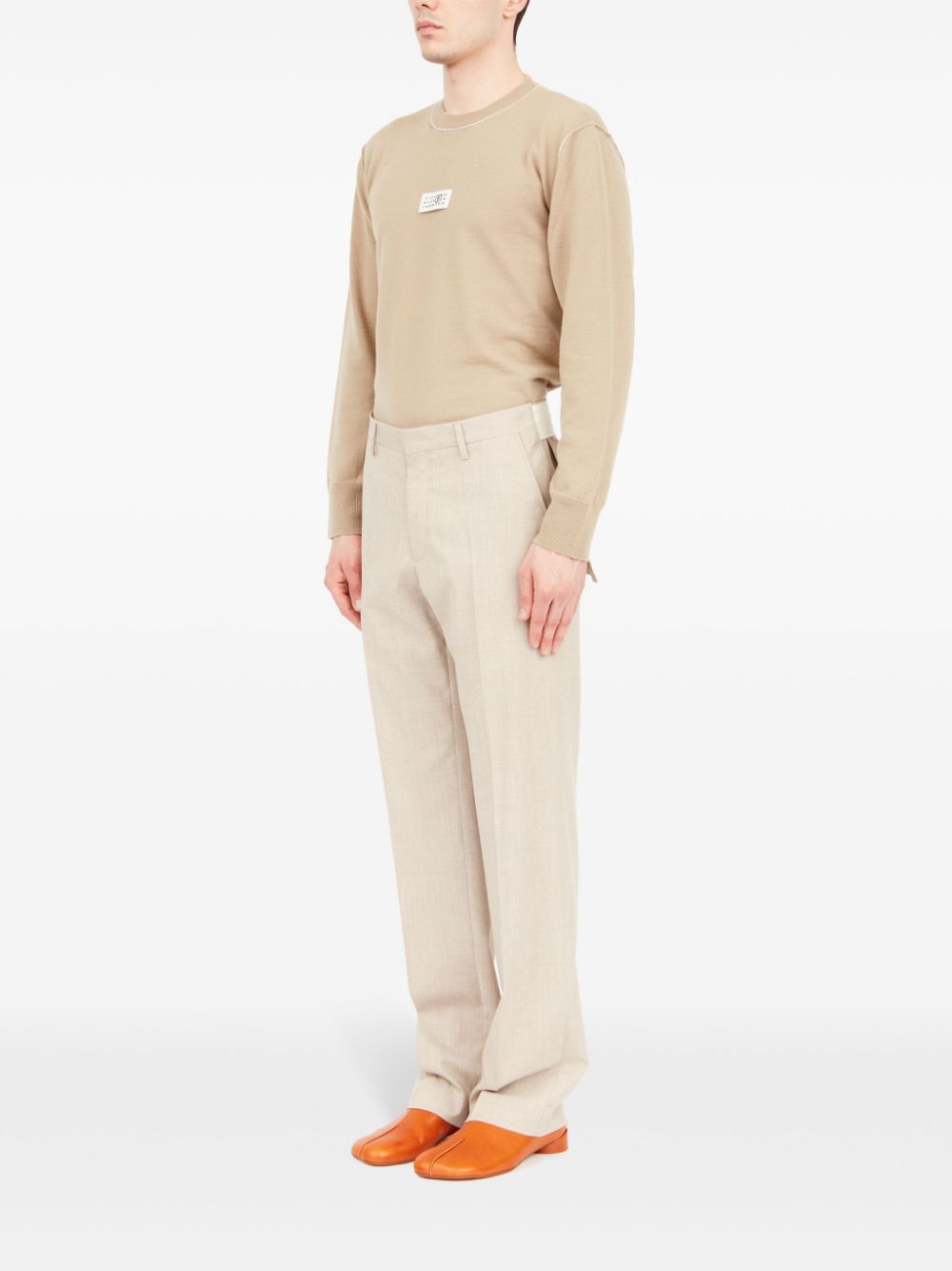 MM6 Maison Margiela numbers-motif straight trousers Men