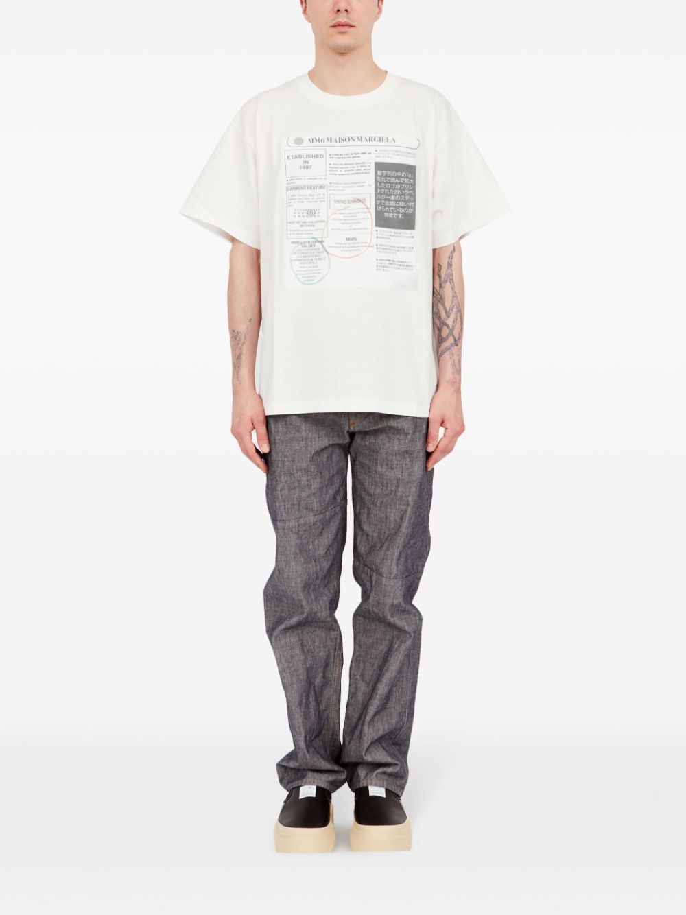 MM6 Maison Margiela T-shirt met grafische print - Wit