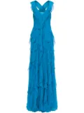Alberta Ferretti ruffled gown - Blue