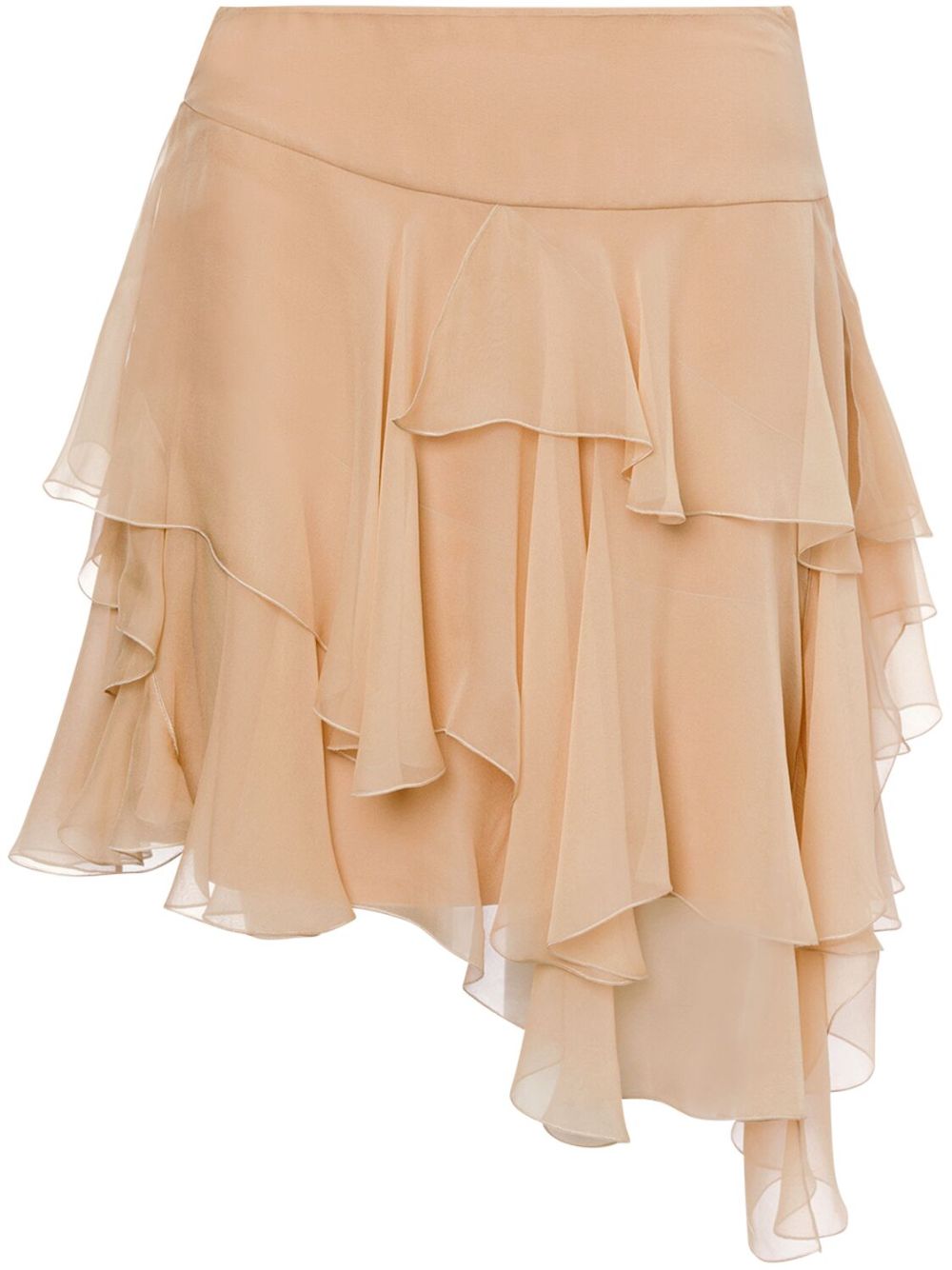 Alberta Ferretti ruffled mini skirt - Neutrals