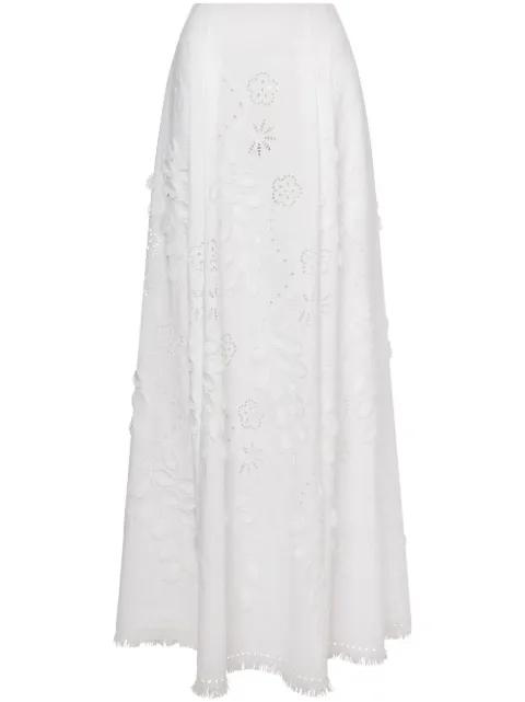 Alberta Ferretti falda con bordado floral