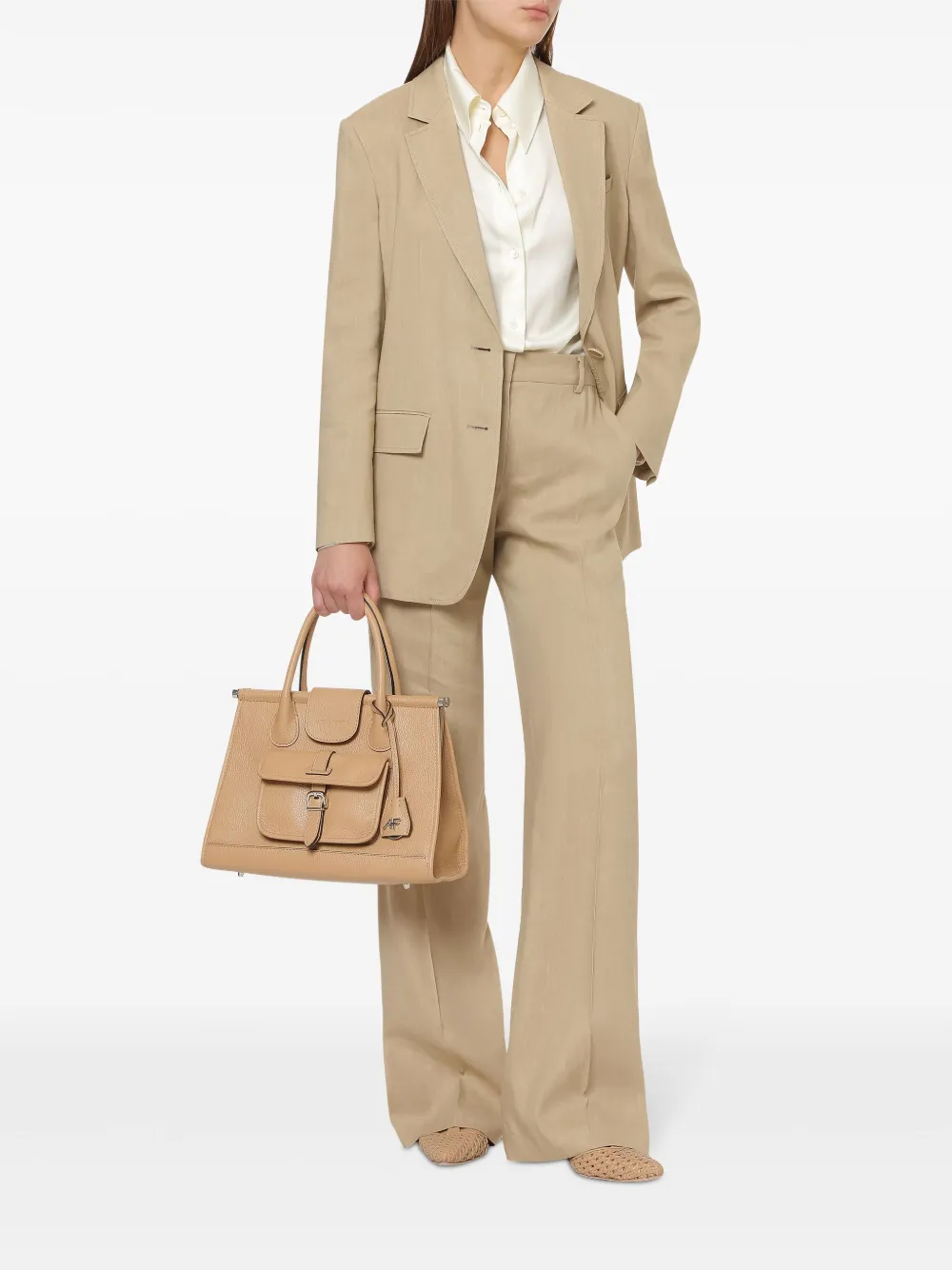 Alberta Ferretti Blazer met enkele rij knopen - Beige