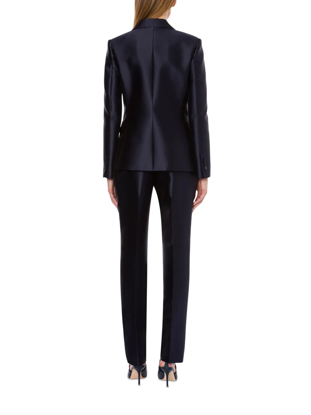 Alberta Ferretti Satin Trousers In Blue