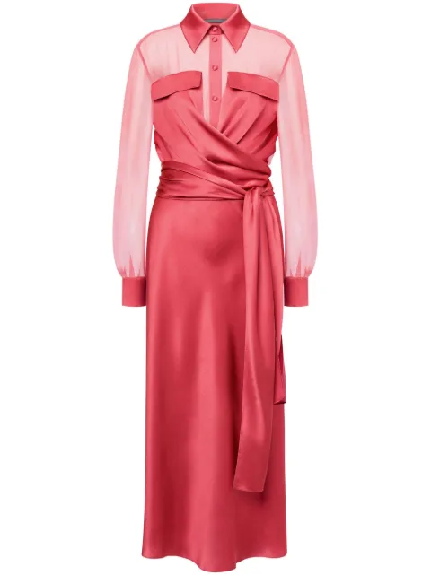 Alberta Ferretti vestido camisero drapeado