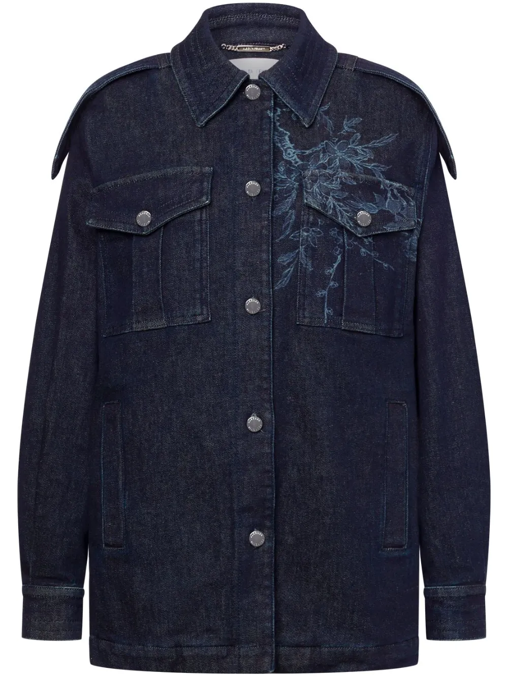GANNI floral-print denim jacket Women