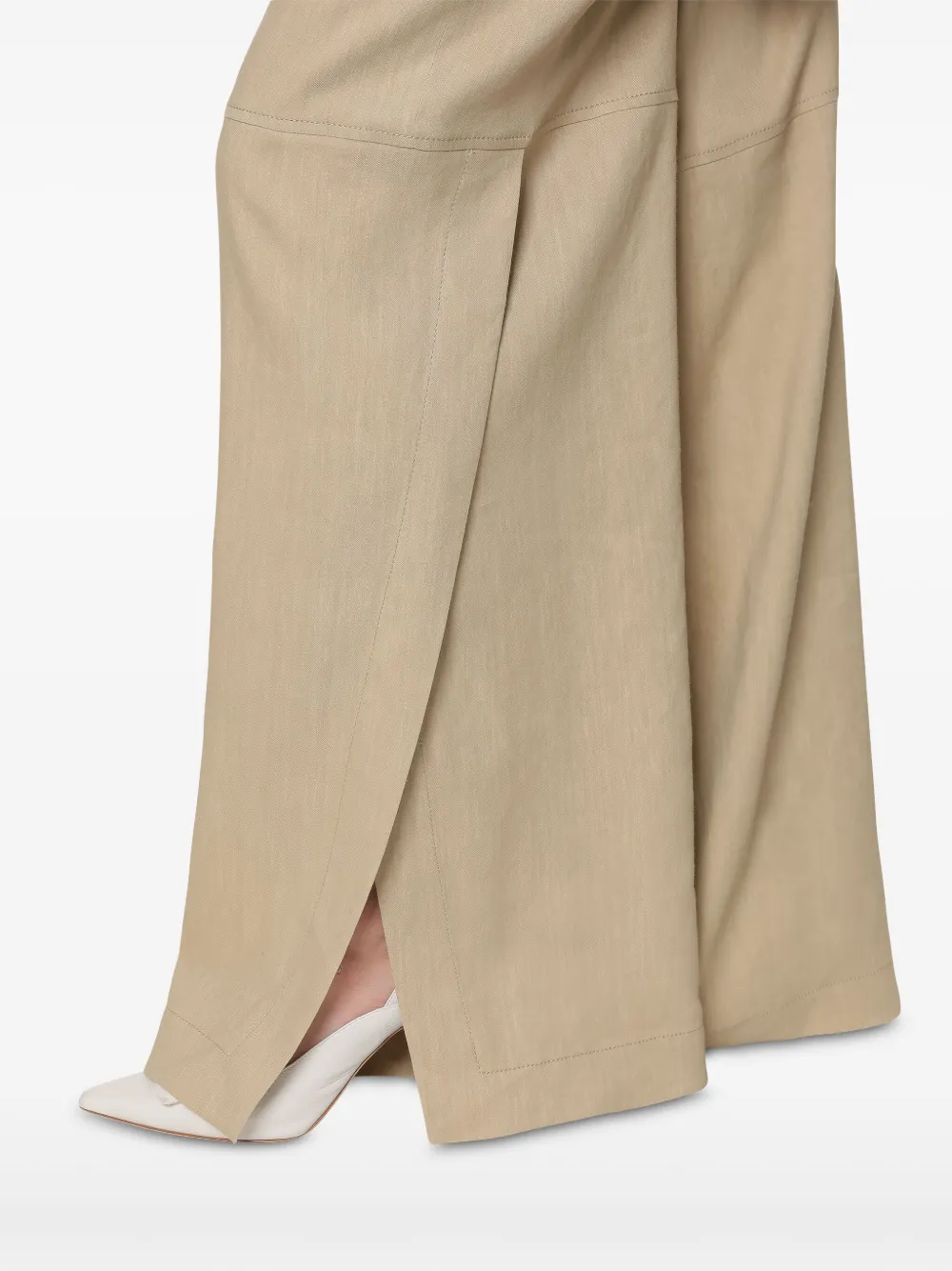 Alberta Ferretti Palazzo broek met split Beige