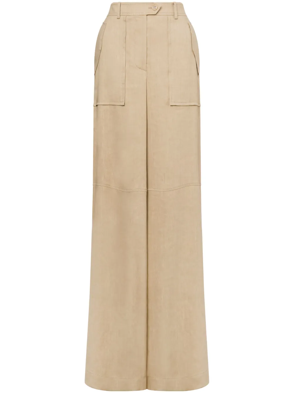 Alberta Ferretti Palazzo broek met split Beige