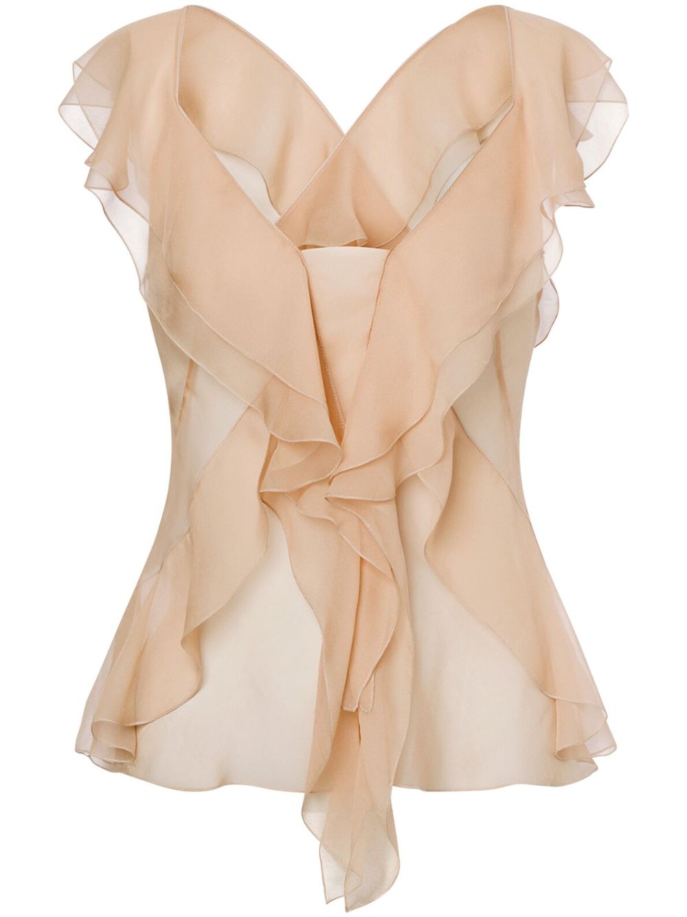 ruffled silk blouse