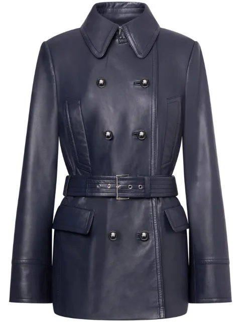 Alberta Ferretti double-breasted leather jacket