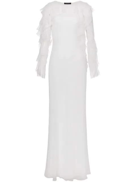 Alberta Ferretti ruffled-detail silk maxi dress