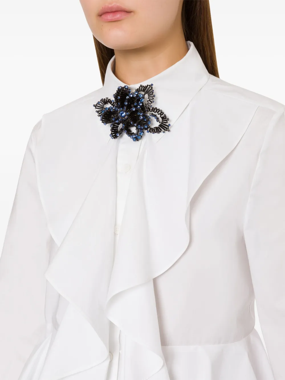 Alberta Ferretti Blouse met ruches Wit