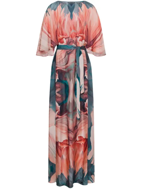 Alberta Ferretti watercolour silk dress