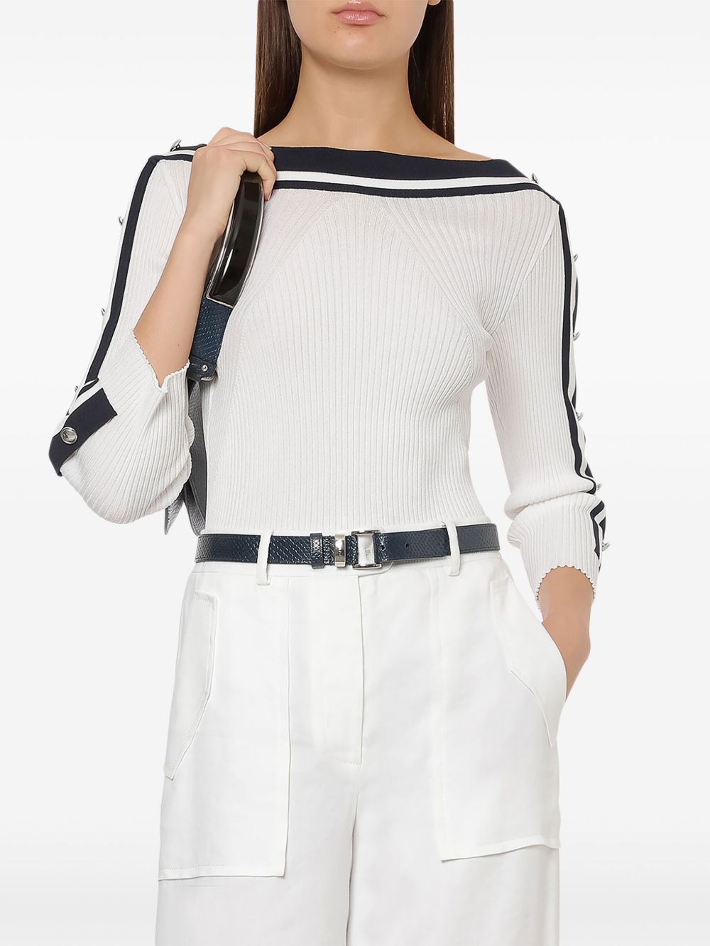 ALBERTA FERRETTI STRIPE-DETAILING SWEATER