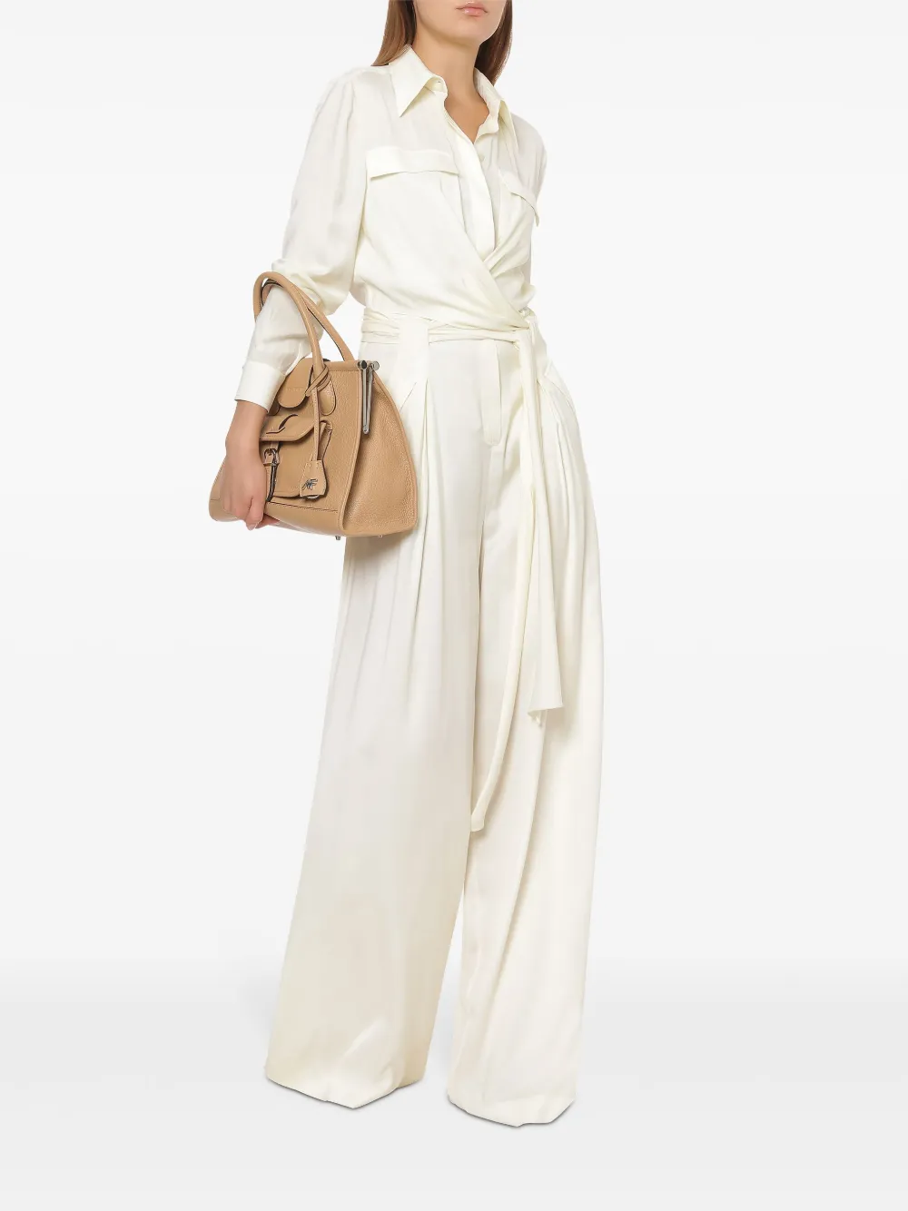 Alberta Ferretti Jumpsuit met wijde pijpen - Wit