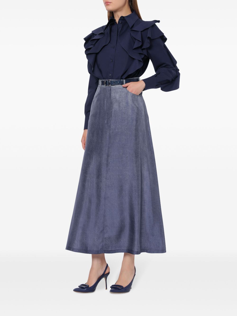 Alberta Ferretti Denim rok - Blauw