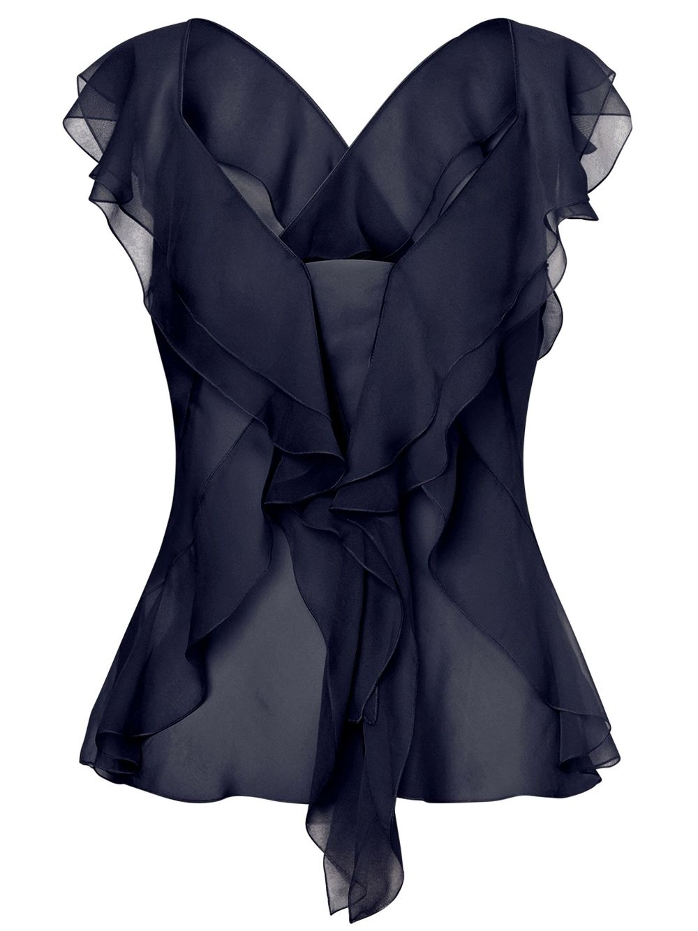 Alberta Ferretti semi-sheer silk blouse - Blue