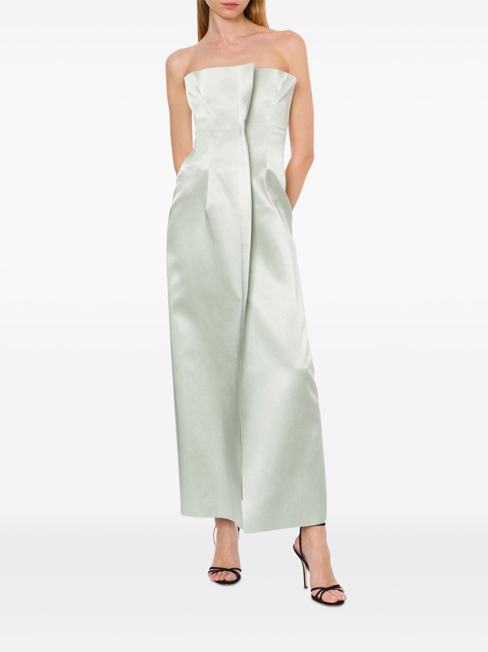 Philosophy Di Lorenzo Serafini Strapless maxi-jurk - Groen