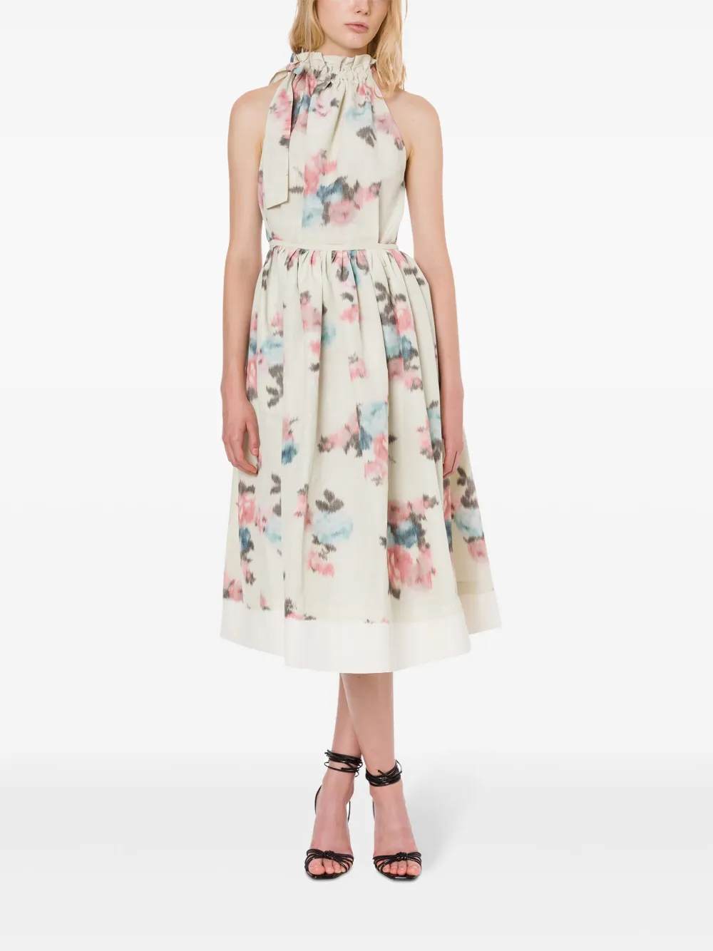 Philosophy Di Lorenzo Serafini Halterjurk met bloemenprint - Beige