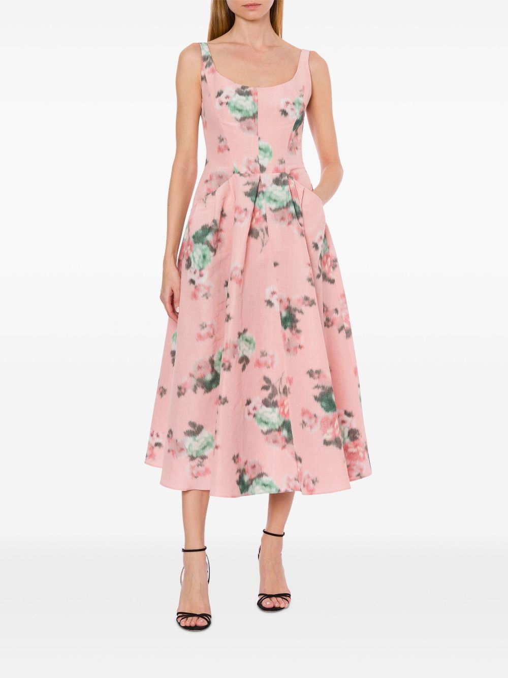 Philosophy Di Lorenzo Serafini Midi-jurk met bloemenprint - Roze