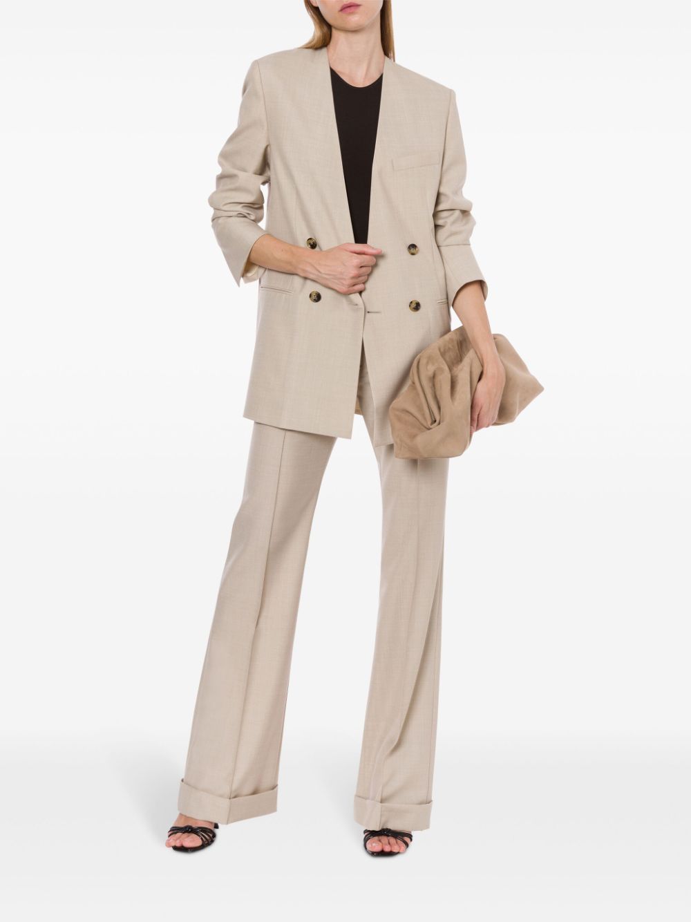 Philosophy Di Lorenzo Serafini Blazer zonder revers met dubbele rij knopen - Beige