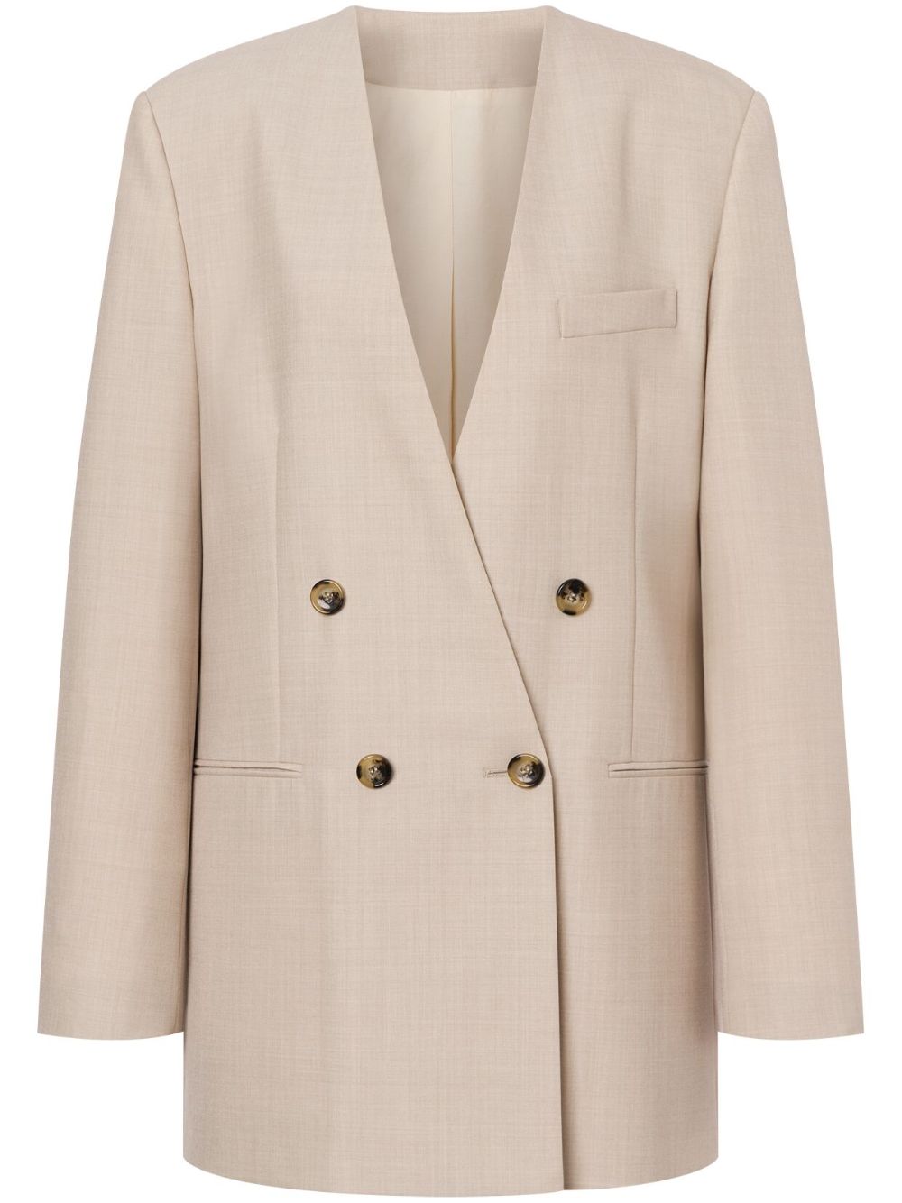 Philosophy Di Lorenzo Serafini Blazer zonder revers met dubbele rij knopen Beige