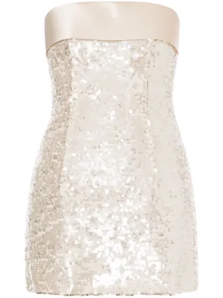 philosophy di lorenzo serafini satin-trimmed sequined mini dress Sequin Puff Sleeve Dress