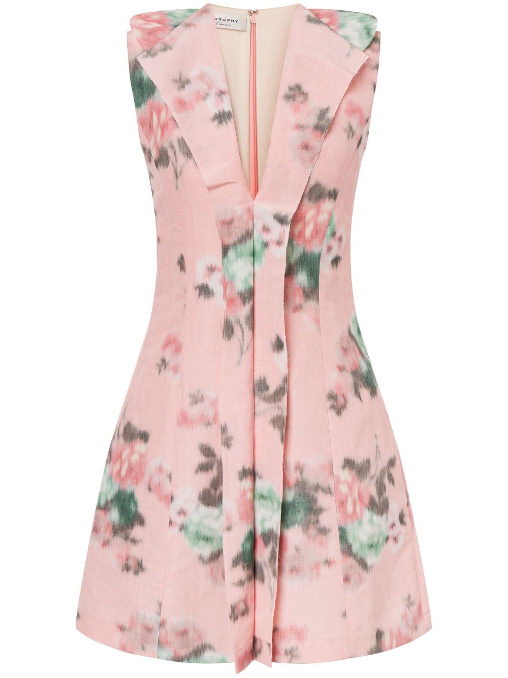 Philosophy Di Lorenzo Serafini Floral-print Mini Dress In Pink