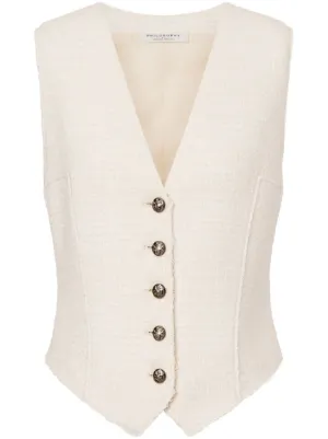 ボトムスその他 Philosophy Di Lorenzo Serafini Sleeveless Gilet With Deep Philosophy Di Lorenzo Serafini V-neck Satin Waistcoat