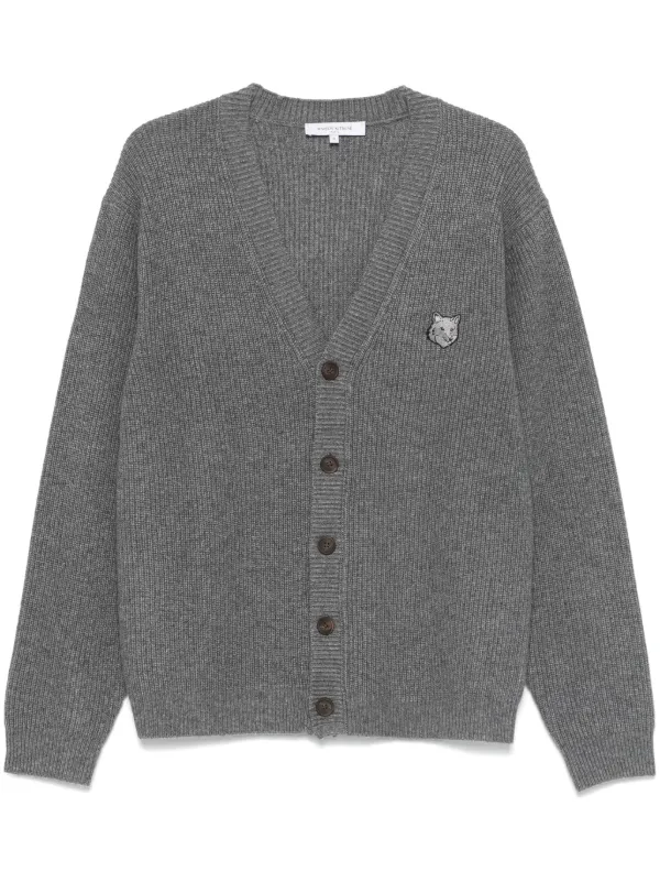 Maison Kitsune Bold Fox Head patch Cardigan Grey FARFETCH AO