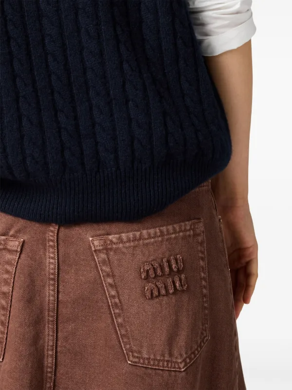 Miu Miu Bull デニム ミニスカート | ブラウン | FARFETCH JP