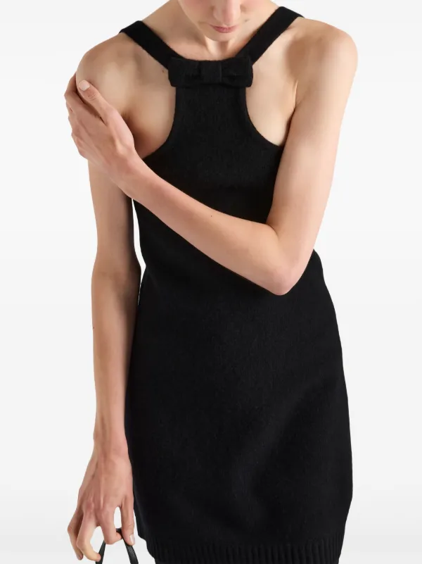 ワンピース PRADA BLACK WOOL MINI DRESS Prada Tricotine Mini Dress | Black | FARFETCH PL