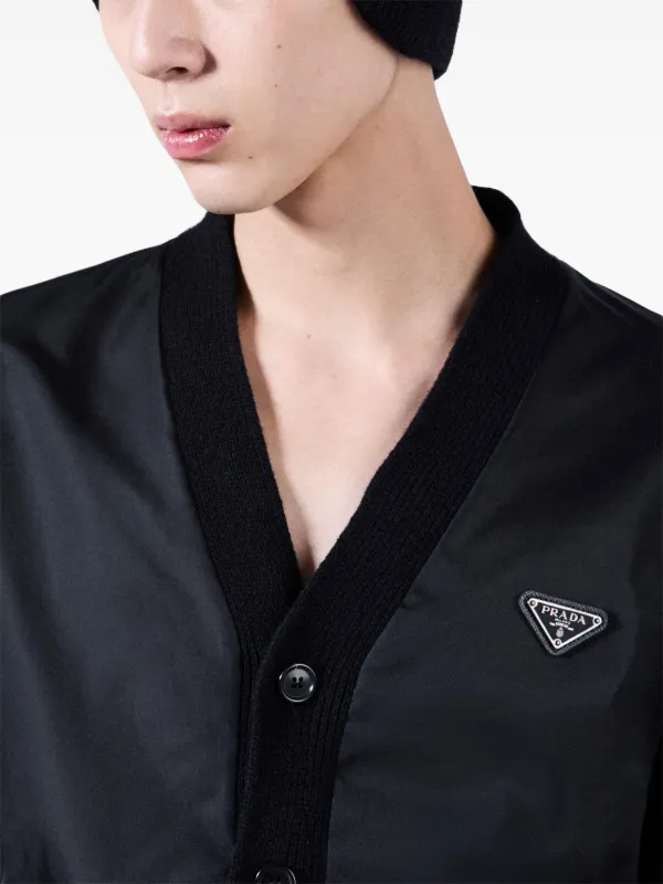 Prada Panelled Cardigan | Black | FARFETCH NO
